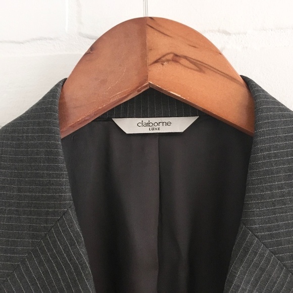 Marzotto x Claiborne Luxe Men’s Blazer Extrafine Merino Wool Pinstripe gray 40R - Picture 4 of 11